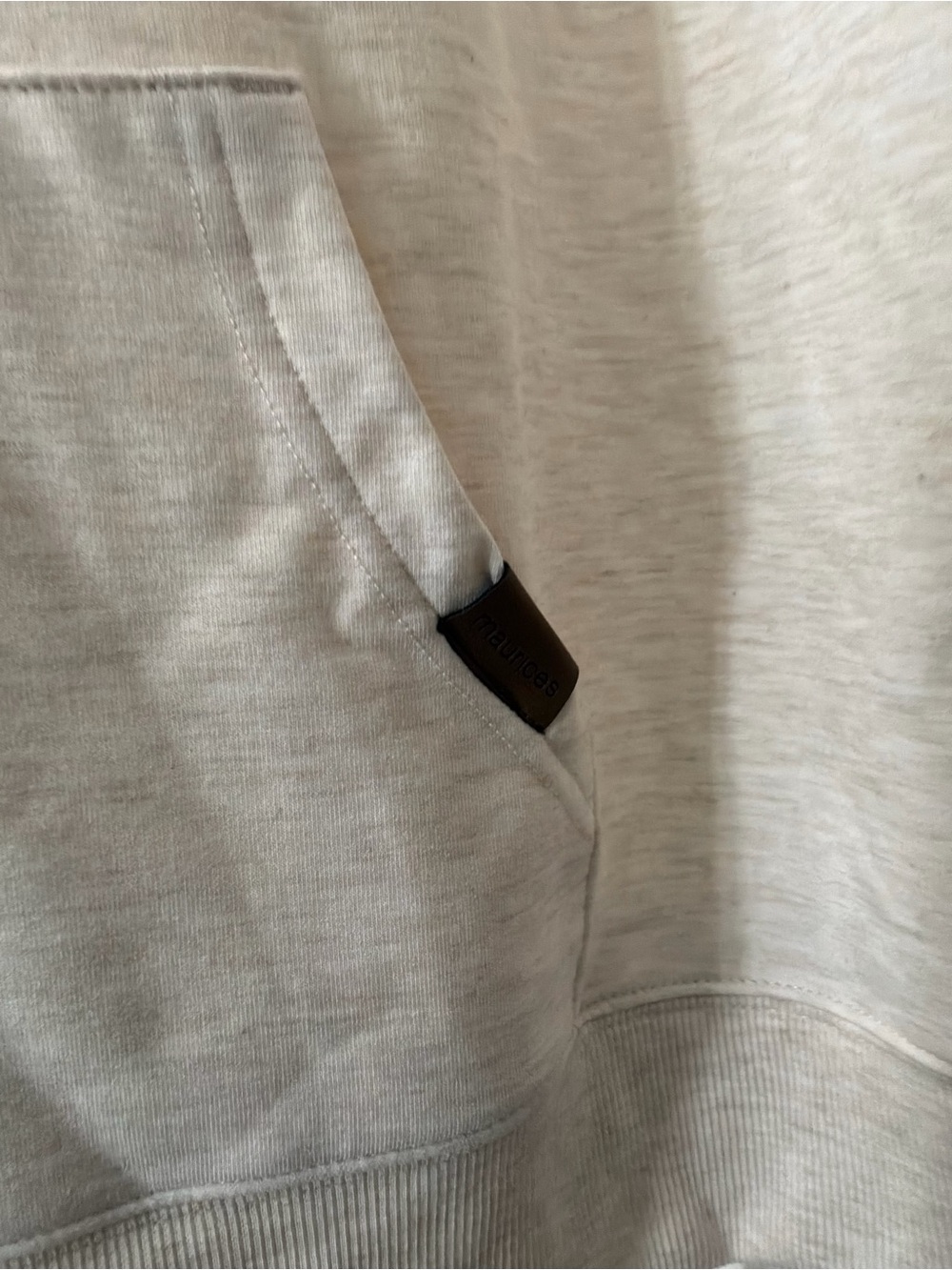 Maurices 0X Heathered Cream Hoodie with Burgundy Snowflake Accents - Picture 3 of 5